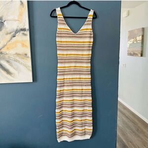REVOLVE 💕 House of Harlow 1960 knitted maxi stripe dress medium NWT metallic